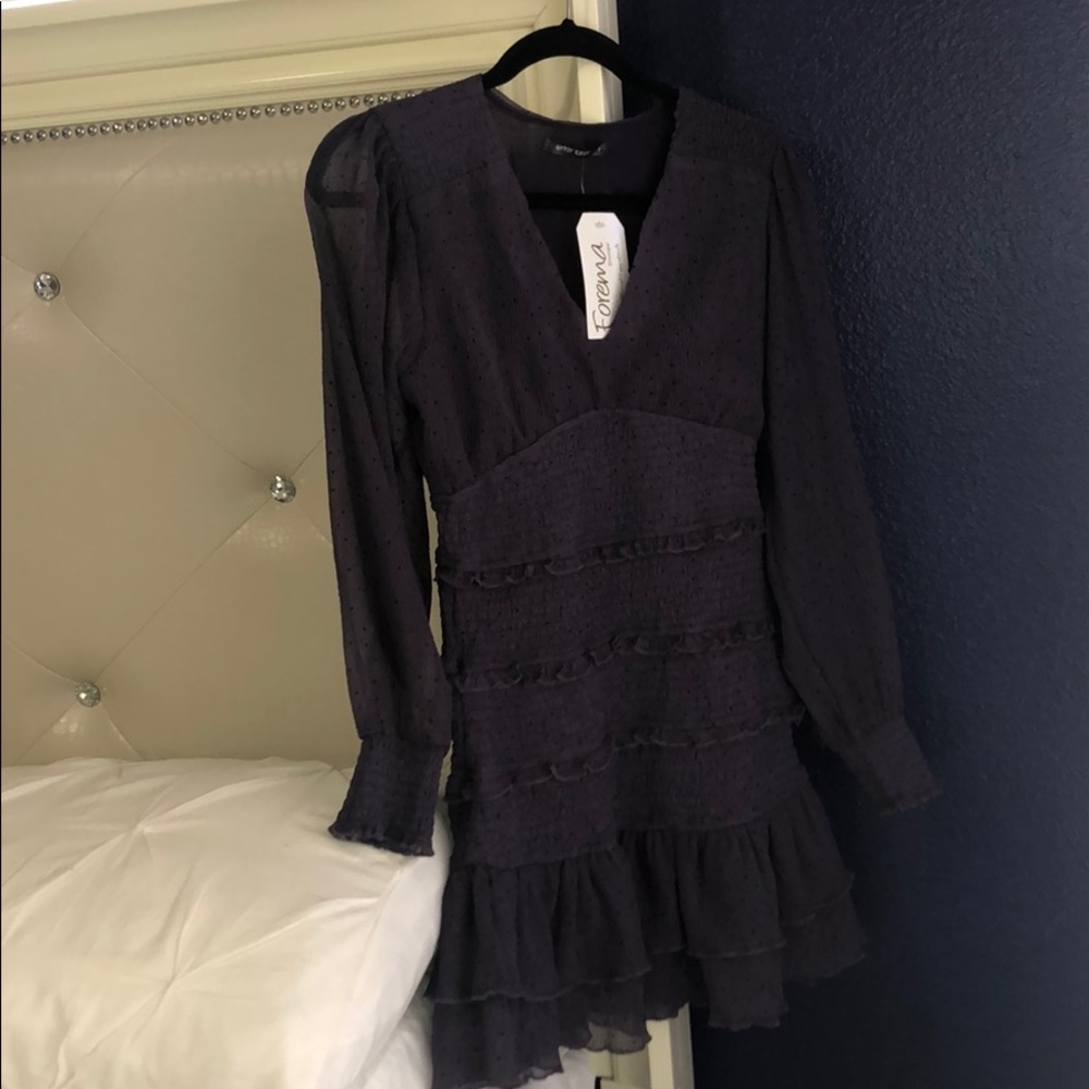 New with Tag Purple dress with black polka dots